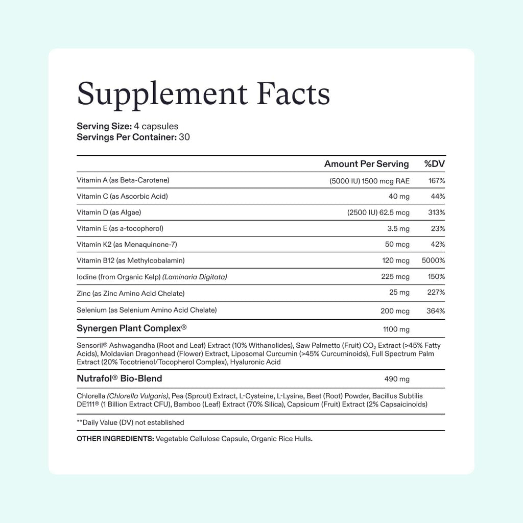 Nutrafol Women's Vegan Hair Growth Supplements - 1-Month Supply