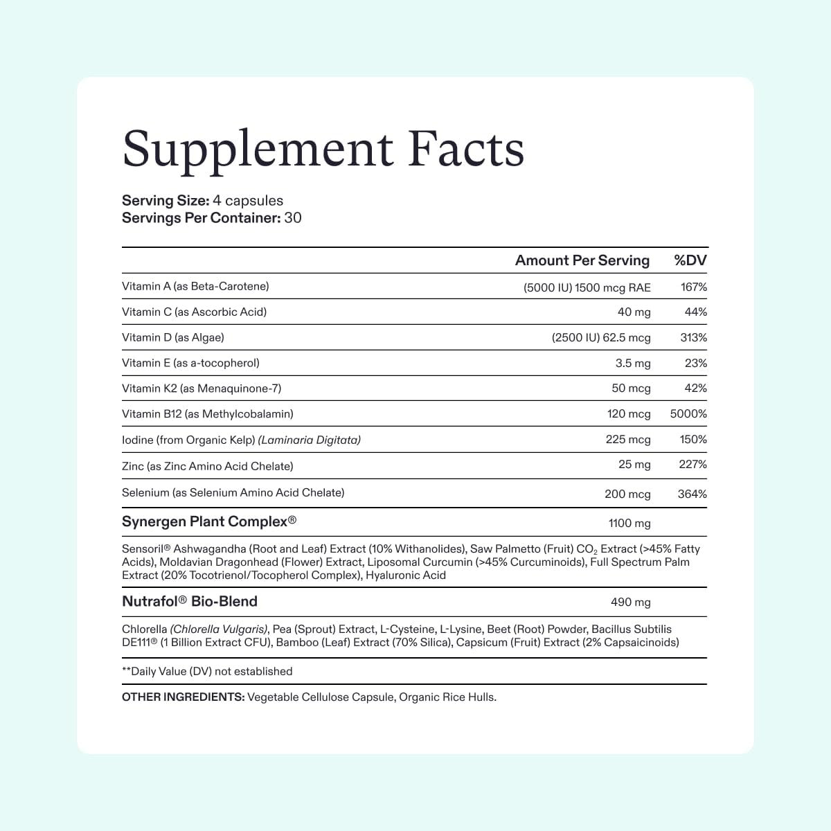 Nutrafol Women’s Vegan Hair Growth Supplements | Clinically Tested for Thicker, Stronger Hair and Less Shedding | 2-Month Supply with Refill Pouches