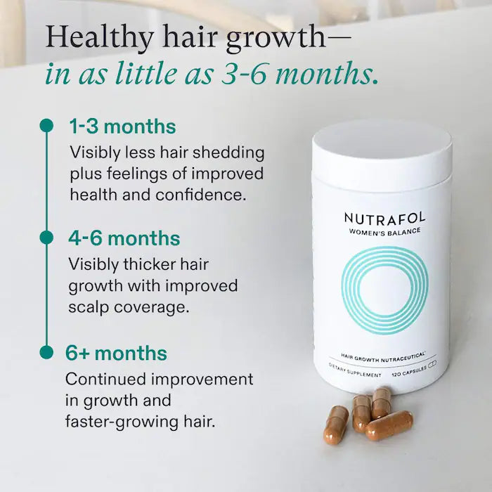 Nutrafol Women’s Balance Hair Growth Supplements | Clinically Tested for Thicker, Fuller Hair | 2-Month Supply with Refill Pouches for Women 45+